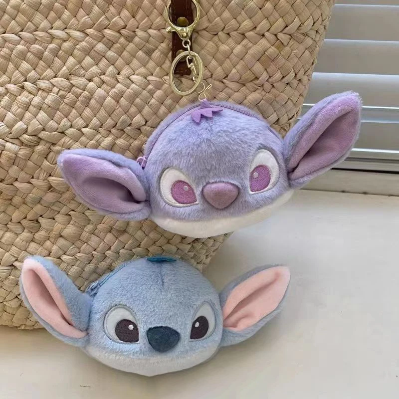 

Disney Stitch Plush Coin Purse Car Pendants Doll Keychain Anime Cute Lipstick Change Storage Pouch Accessories Couple Ornaments