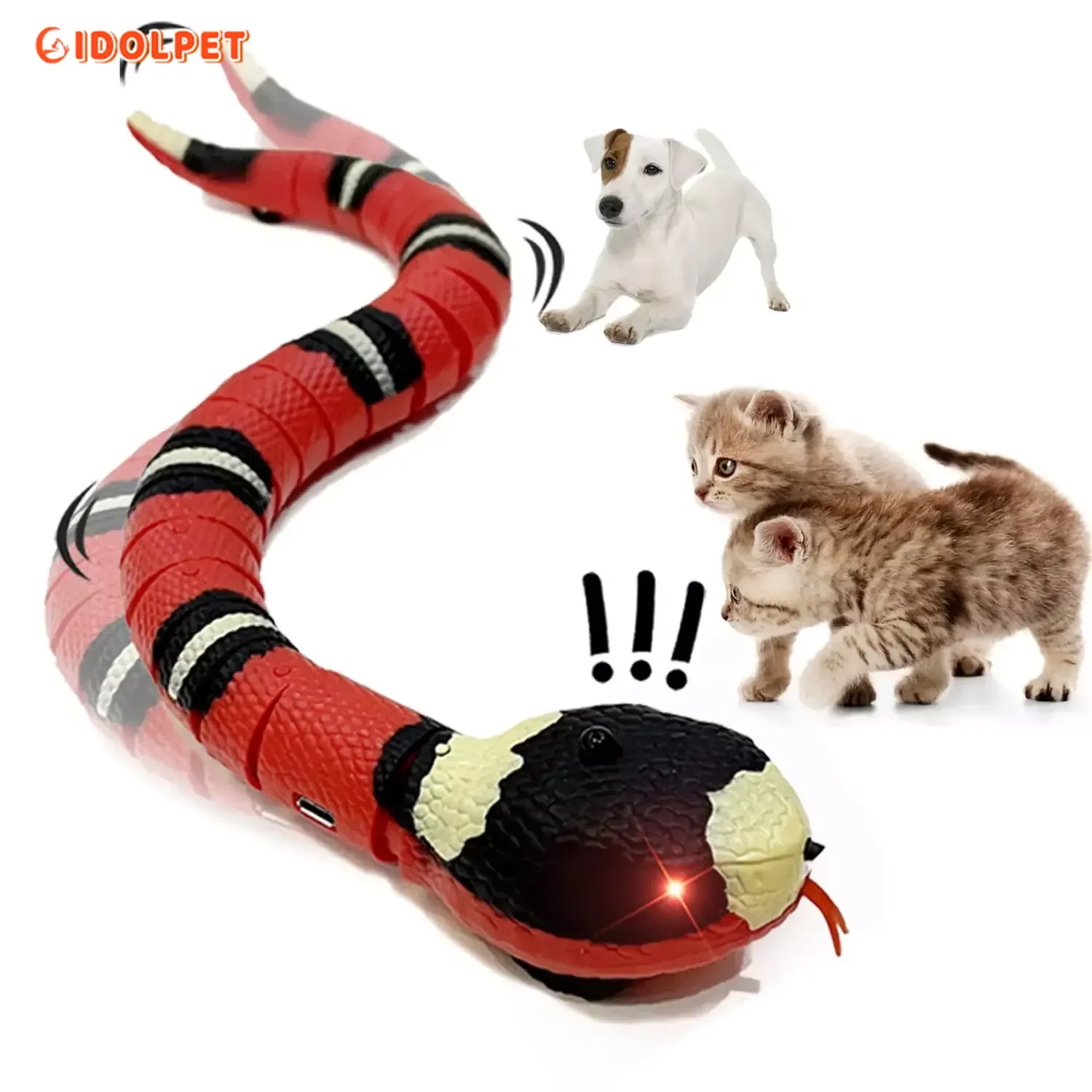 

Cat Toys Snake Interactive,Realistic Simulation Smart Sensing Snake Toy,USB Rechargeable,Electro-Sensing Cat Snake Toy,Dogs Toy