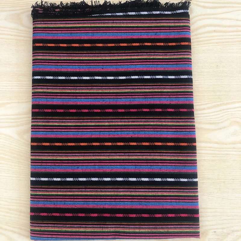 thumbnail image 1 of Tela jacquard a rayas de estilo étnico bohemio con patrón geométrico teñido de hilo para accesorios de costura, decoración del hogar, textiles por metros, 1 of 5