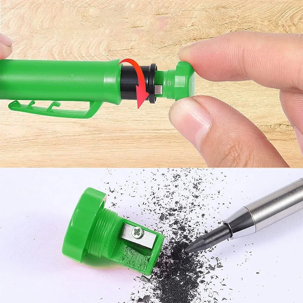 Premium Carpenter's Mechanical Pencil with Deep Hole Marker and Sharpener