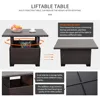 Outdoor Patio Dark Brown Rattan 7 Piece Sectional Set PE Wicker Conversation Sofa with Liftable Storage Table, Non-Slip 5" Thick 3