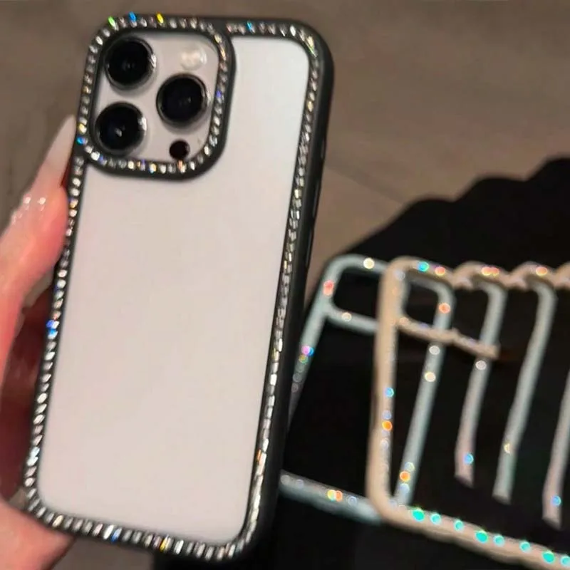 Crystal Clear Rhinestone Glitter Shockproof Phone Case Back Cover