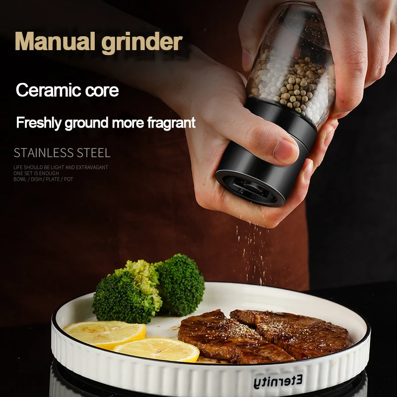 Pepper Mill Manual Salt and Pepper Grinder Adjustable Sea Salt Grinder & Seasoning Tools Kitchen Accessories
