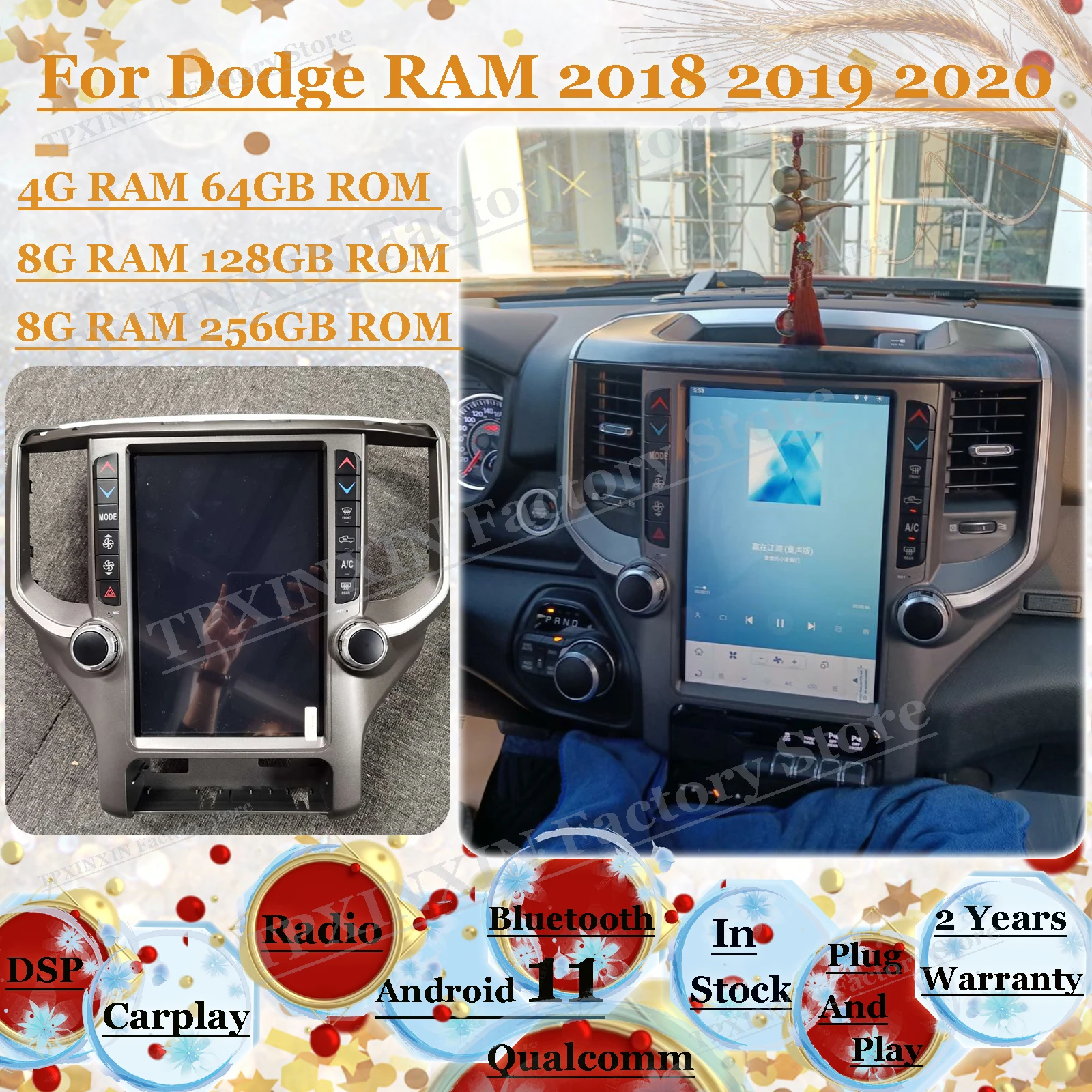 

Carplay 2 Din Android 9 Tesla Мультимедиа Стерео для Dodge RAM 2018 2019 2020 GPS навигатор Автомобильный видео радио приемник плеер головное устройство