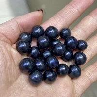 DIY BEADS,AAA 11-12 mm high luster perfect round black  pearl,100% freshwater loose pearl,edison pearl dying black can't fade 1