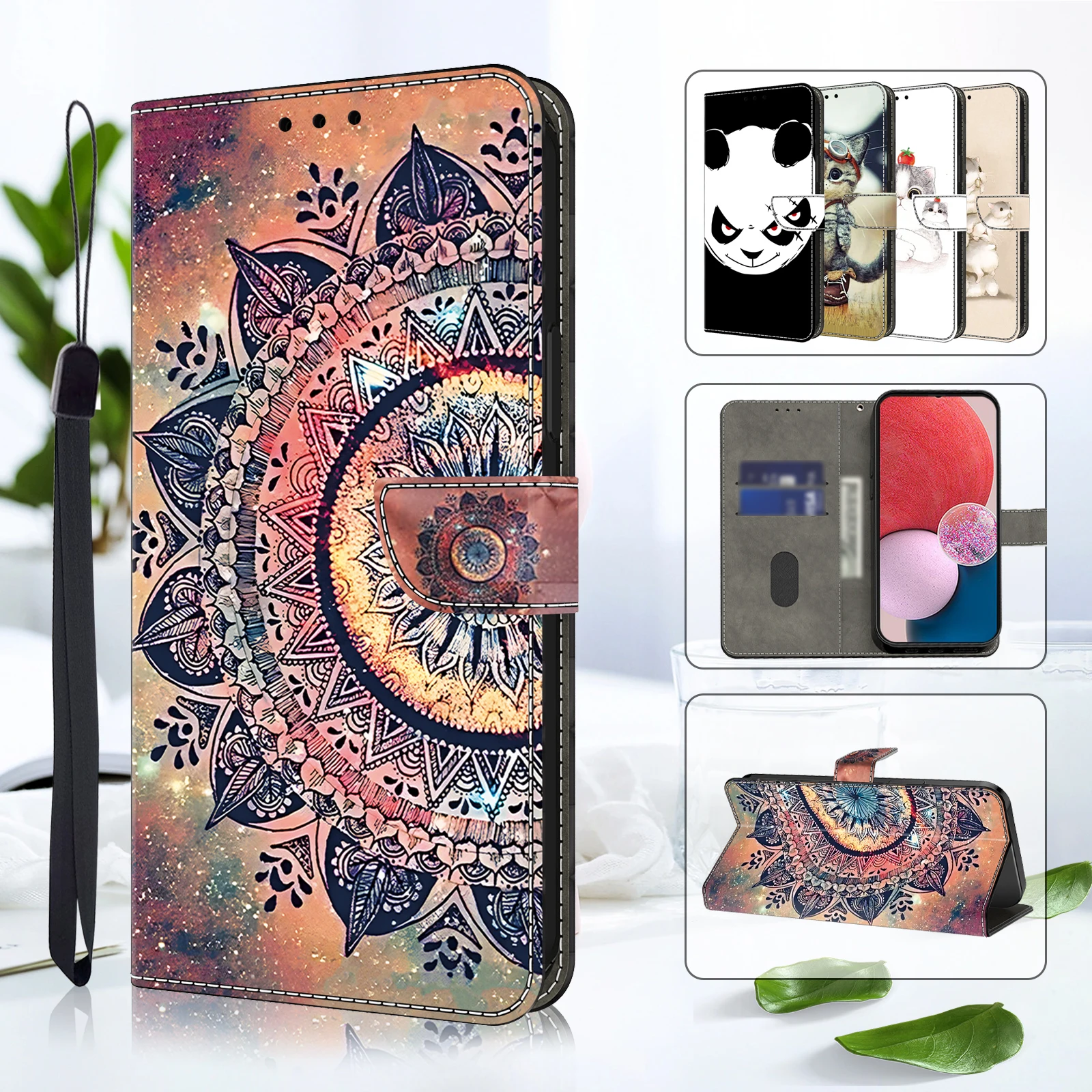 HAOYE Cover Portafoglio In Pelle Per Motorola Moto E22 / E22i - Marrone Con Slot Per Carte E Funzione Stand