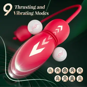 Rose Sex Toy Dildo Vibrator, 3in 1 Adult Toys Couple Sex Toys for Woman, 9 Tongue Licking & 9 Thrusting Dildo Female Vibrating Rose Sex Toy Dildo Vibrator 3in 1 Adult Toys Couple Sex Toys for Woman 9 Tongue