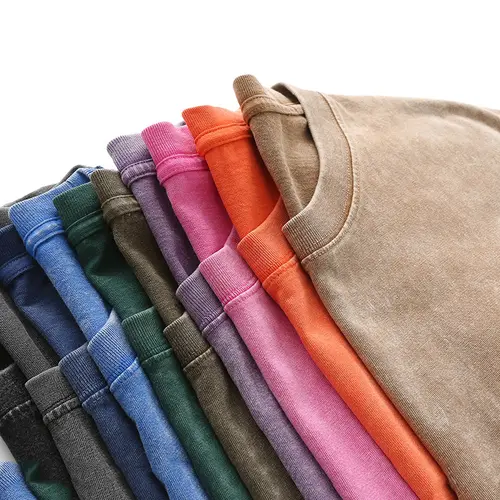 Men's Summer T-shirt 230G Heavy Cotton Vintage Washed T-Shirts Oversized Short Sleeve Loose Streetwear Short Sleeve Tops Tee - Image 3