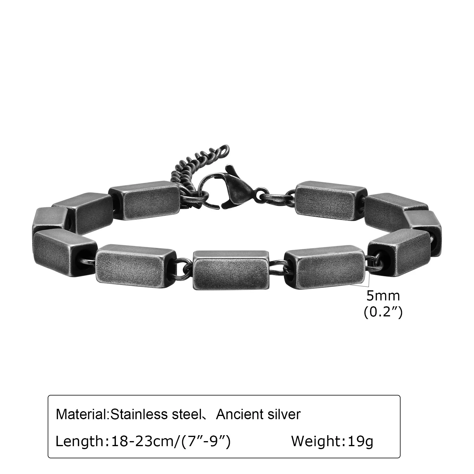Stainless Steel Chain Charm Bracelet For Men