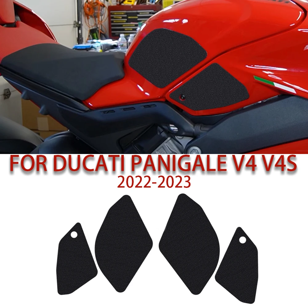 

For Ducati Panigale V4s Accessories Tankpad Panigale V4 V4S Motorcycle V4 SP2 2022-2023 Fuel Tank Stickers Knee Traction