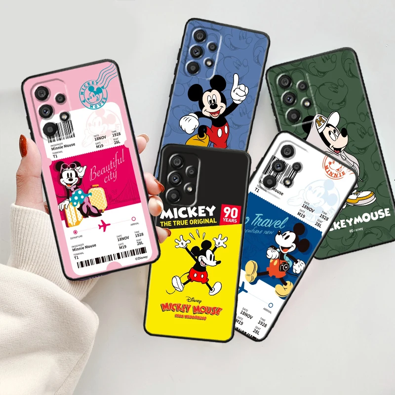 

Fashion Mickey Minnie Disney For Samsung A53 A52 A33 A32 A51 A71 A21S A13 A73 A50 A22 A23 A03 A72 A54 A12 5G Black Phone Case