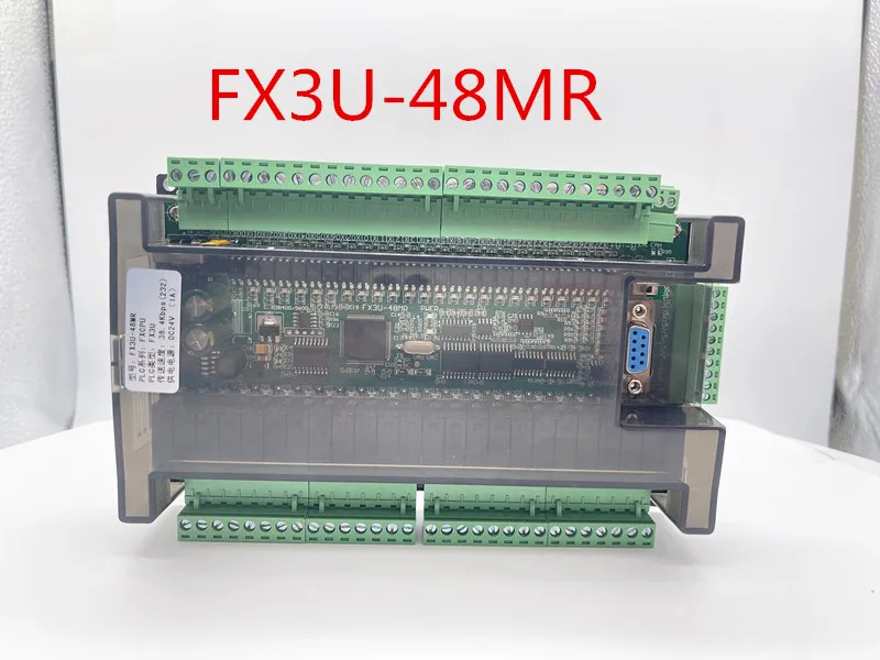High speed FX3U-48MR/48MT 24 input output 6 analog 2 industrial control board with RTU CAN communication |