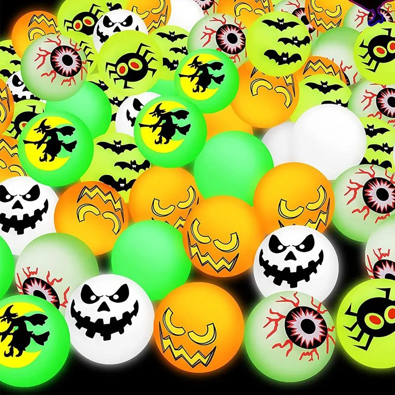 Fluorescent Sticky Ball Toy New Year Party 32mm 8Pcs Creative Glow-in-the-dark Devil Bounces Ball Solid Balls Gifts
