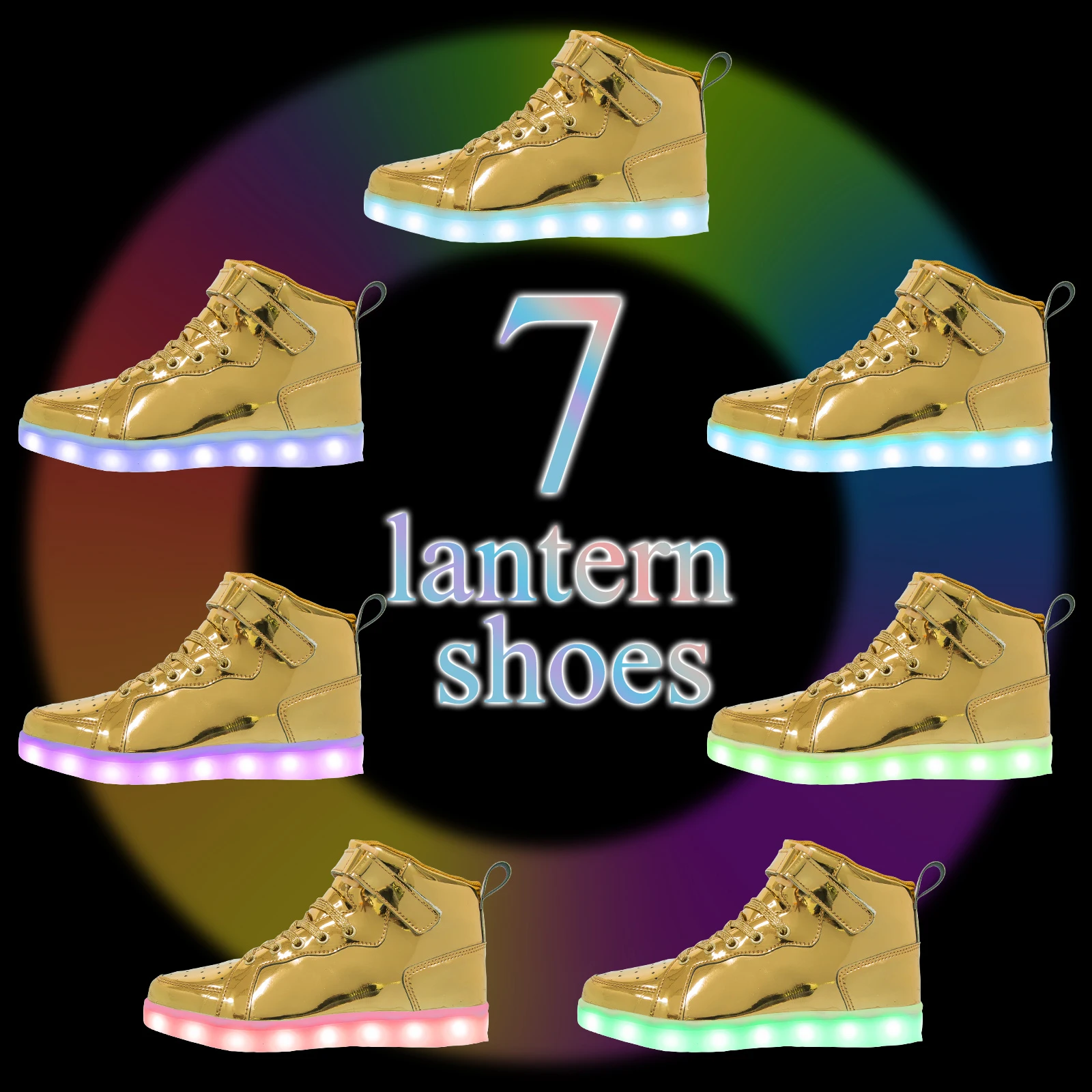 Brand Kids High-tops Lights Up Shoes USB Charger Basket LED Children Shoes Trendy Kids Luminous Sneakers Sports Tennis Shoes
