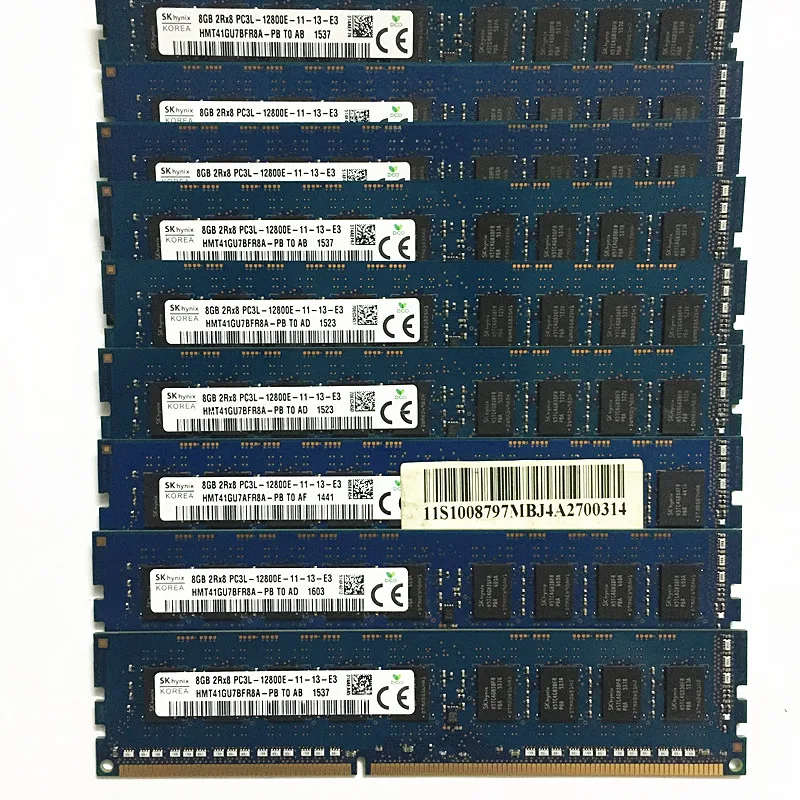 SK hynix DDR3 1600Mhz 240pin PC3L-12800E ECCメモリ 4GB 8枚 合計32GB HMT451U6MFR8C-PB - Hynix 4GB UDIMM 240-Pin Memory Module