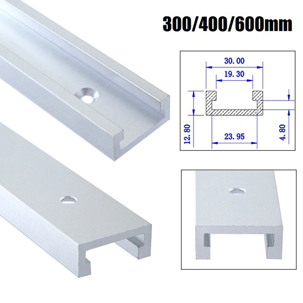 

1Pc T-Track Silver 30 Type T-tracks 300-600mm Aluminium Alloy Track Woodworking Bench T Slot Woodworking Workbench Guide Rail