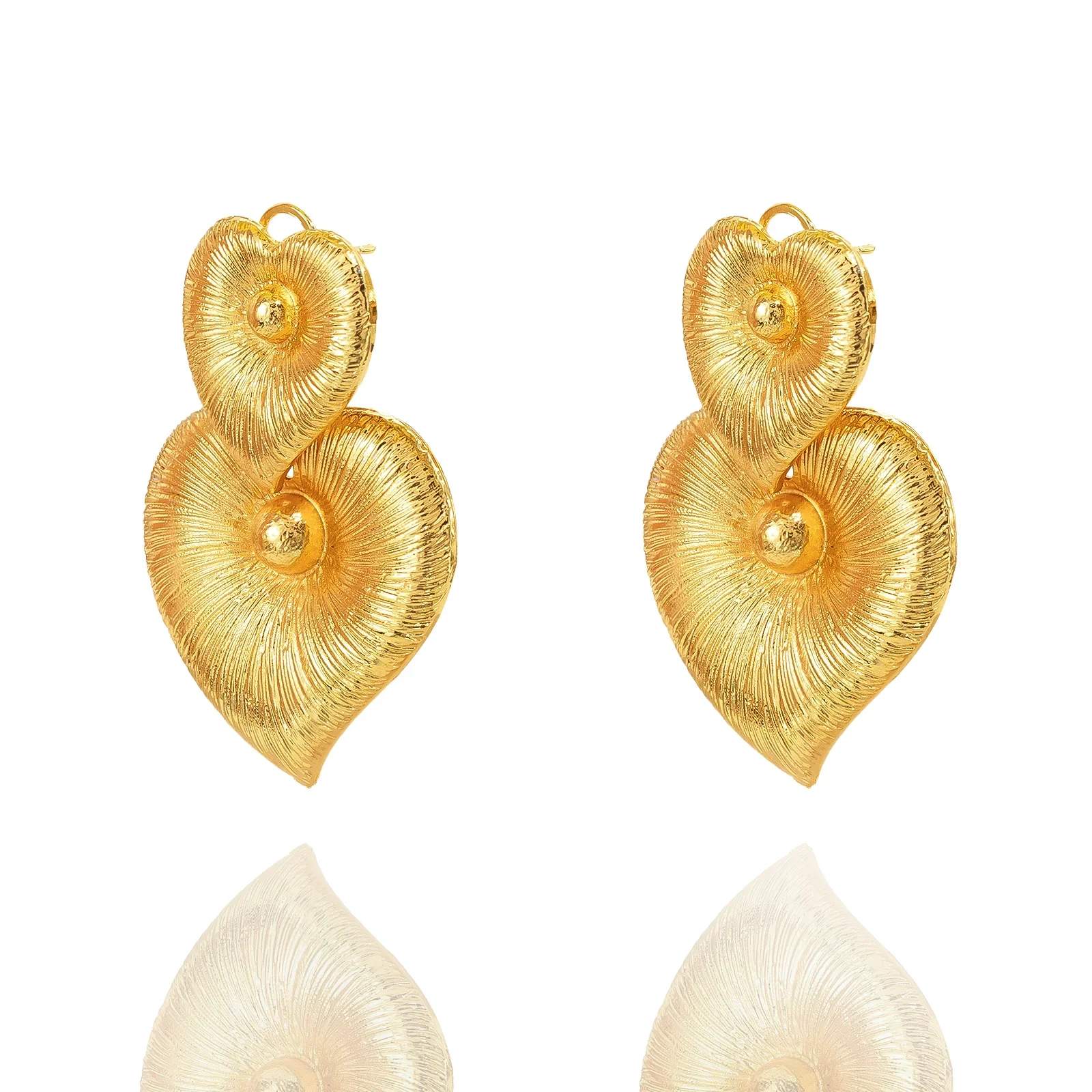 YTJX Frauen Romantische Herz Anhänger Ohrringe Kupfer Vergoldet Anti Rost Klassische Mode High-end-Schmuck Zubehör Geschenk