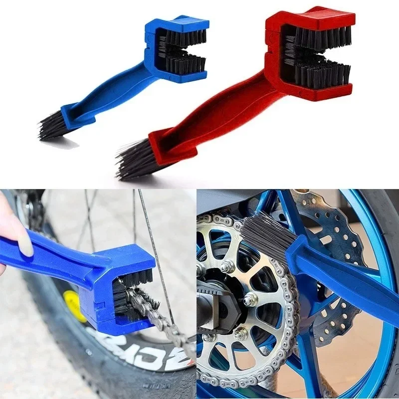 Motorcycle Chain Brush Cleaner Plastic Bike Bicycle Moto Brush Cycling Clean Chain Cleaner Outdoor Scrubber Tool for Road Care