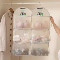 Multi-layer Storage Mesh Bag Save Space Wardrobe Hanging Socks Storage Bags Large Capacity Multi-function Dormitory Storage Tool 1