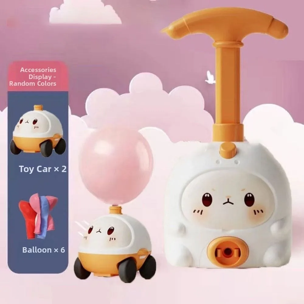 Car Tower Design Balloon Launcher Toy Air Propulsion System Balloon Launch Playset Science Toys Piggy Duck