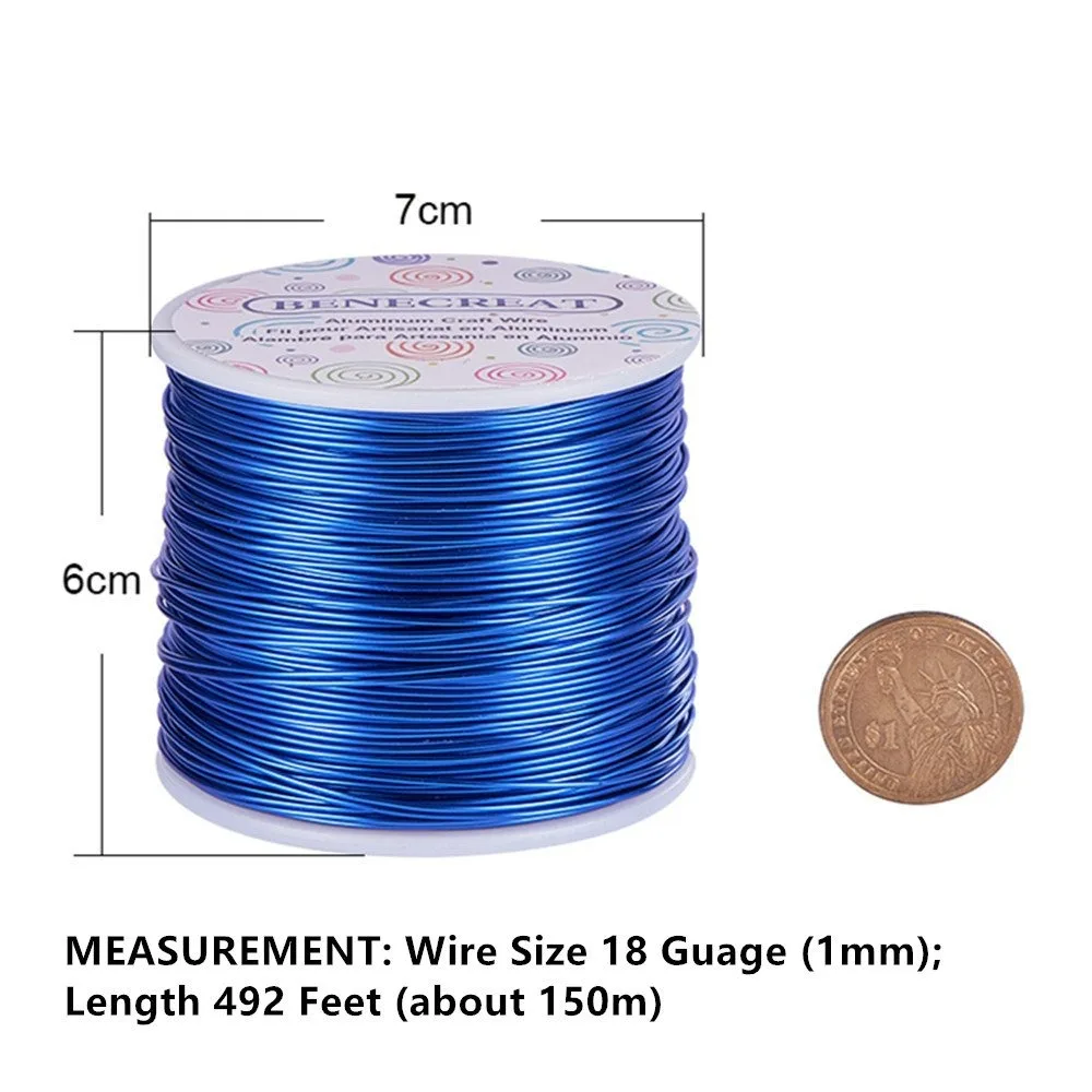 Aluminum Wire 165ft Silver Aluminum Craft Wire (18 Gauge, 1mm