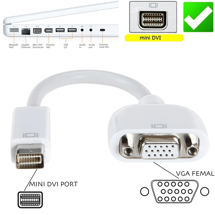 Преобразователь видеокабеля Mini DVI-VGA кабель передачи данных подключается к проектору (art.: 3920bfdc992dd) - 3920bfdc992dd