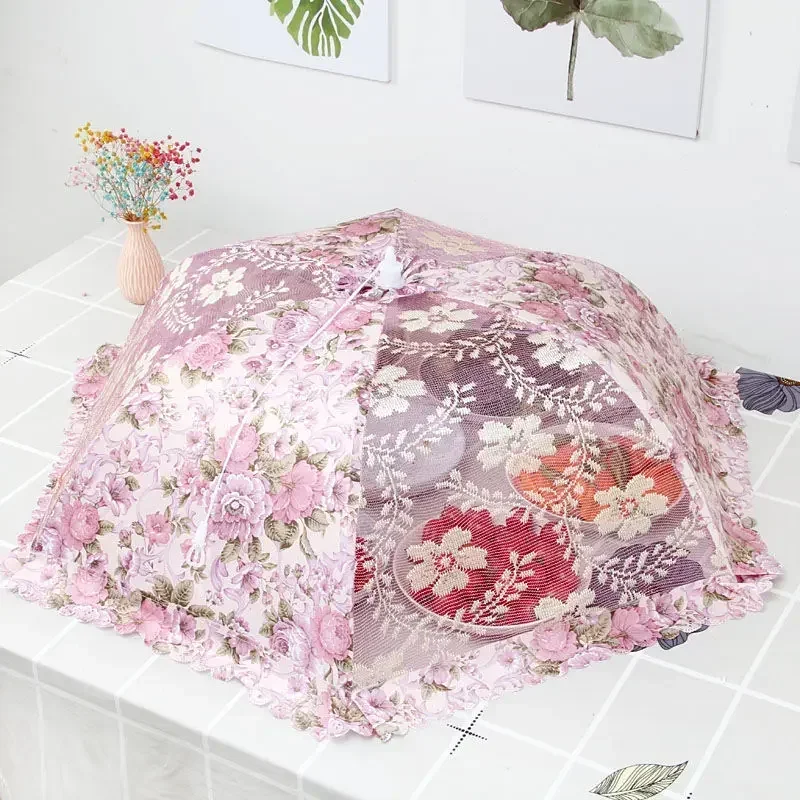 1PC Portable Umbrella Style Food Cover Anti Mosquito Meal Cover Lace Table Home Using Food Kitchen Gadgets Cooking Tools Food Cover