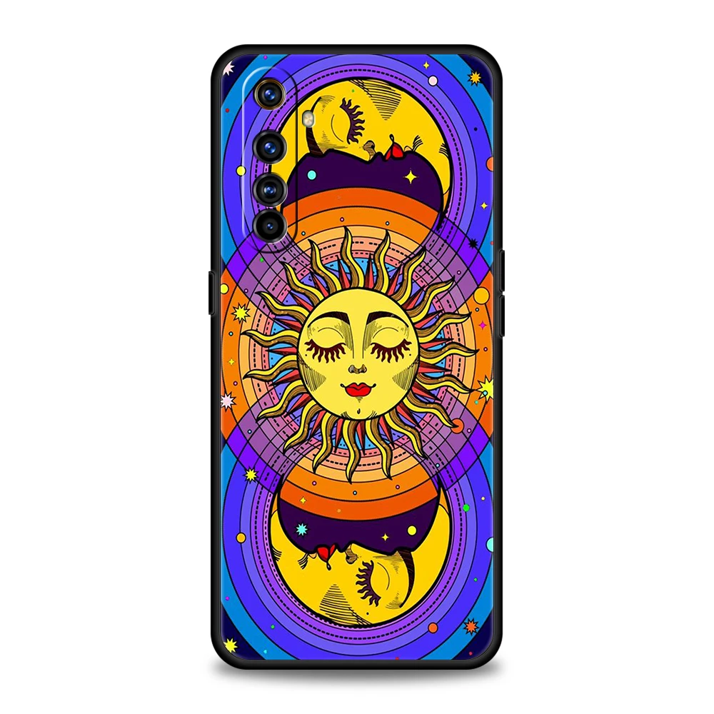Whimsical Sun and Moon Face Silicone Phone Case