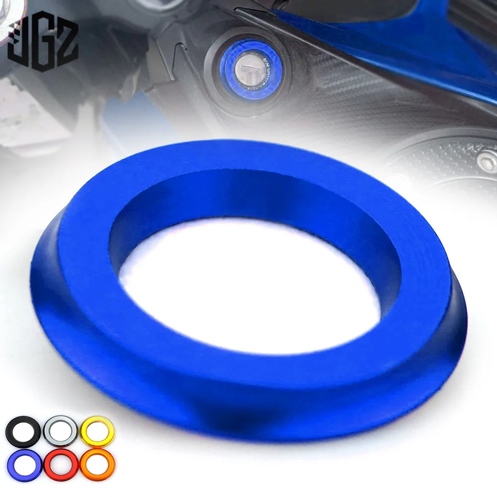 Motorcycle CNC Aluminum Ignition Switch Cover Key Ring Circle Cap For Yamaha YZF R1 R3 R6 R15