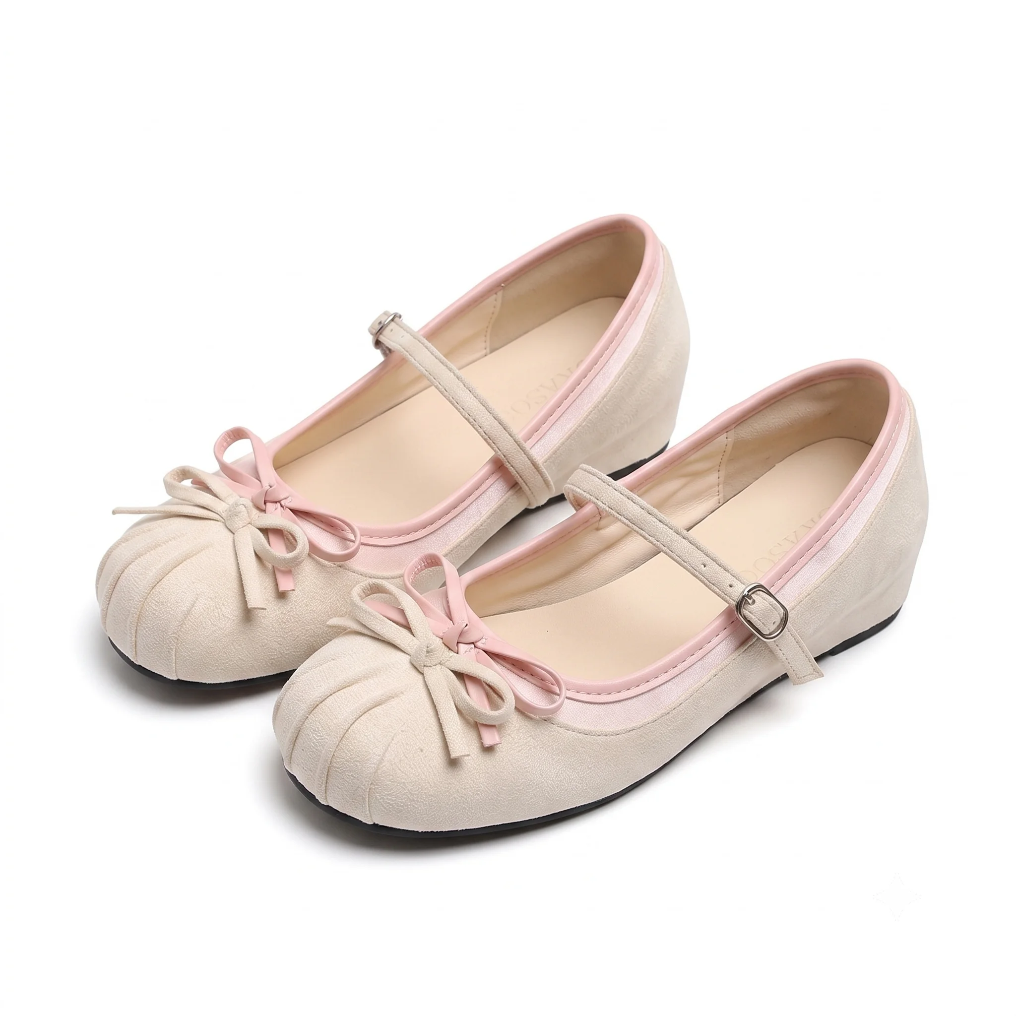 Chic Bowknot Ballet Flats Women Retro Mary Janes Sweet Suede Round Toe Shallow Dress Shoes Comfortable Slip-on Lolita Flat Shoes