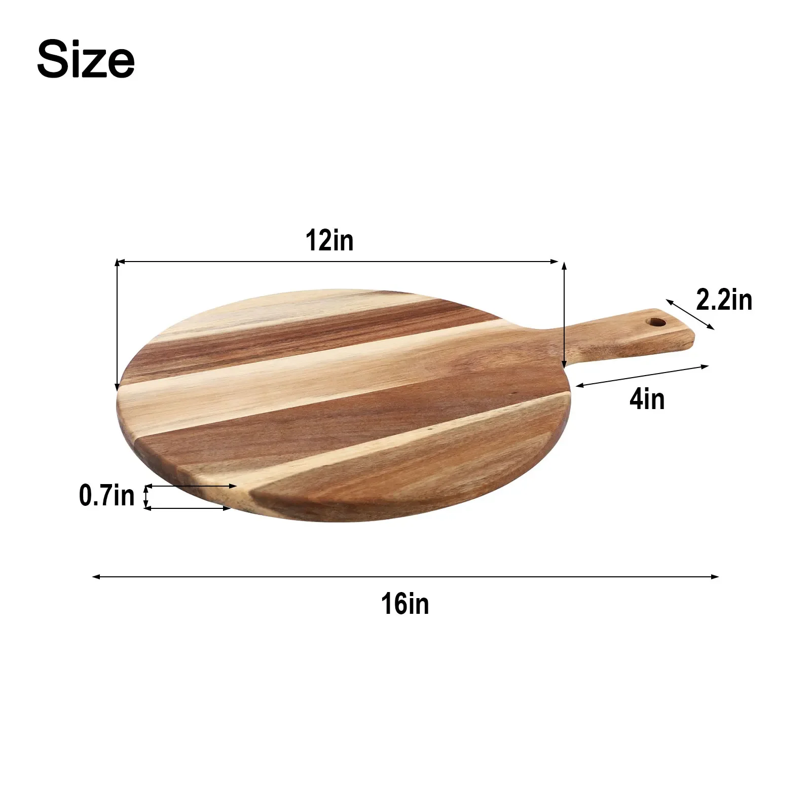 Wooden Pizza Board Round With Hand Pizza Baking Tray 16 Inch Round Cutting Board Platter Cake Bakeware Tools