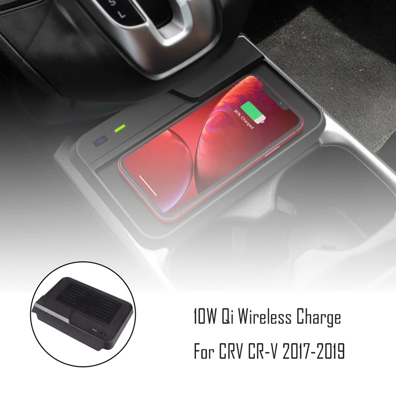 

Универсальное беспроводное зарядное устройство Qi 10 Вт для автомобильной консоли, Быстрое беспроводное зарядное устройство для HONDA CRV CR-V 2017-2019 для Iphone 8 X XS и всех Qi-E