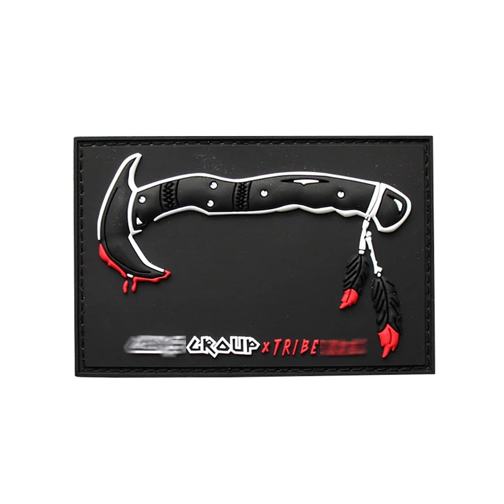 

3D PVC Tribe SKZ Hatchet Hook Loop Patches on Clothes Strip Armband Rubber Outdoor Bag Sticker Helmet Tactical Badge Appliques