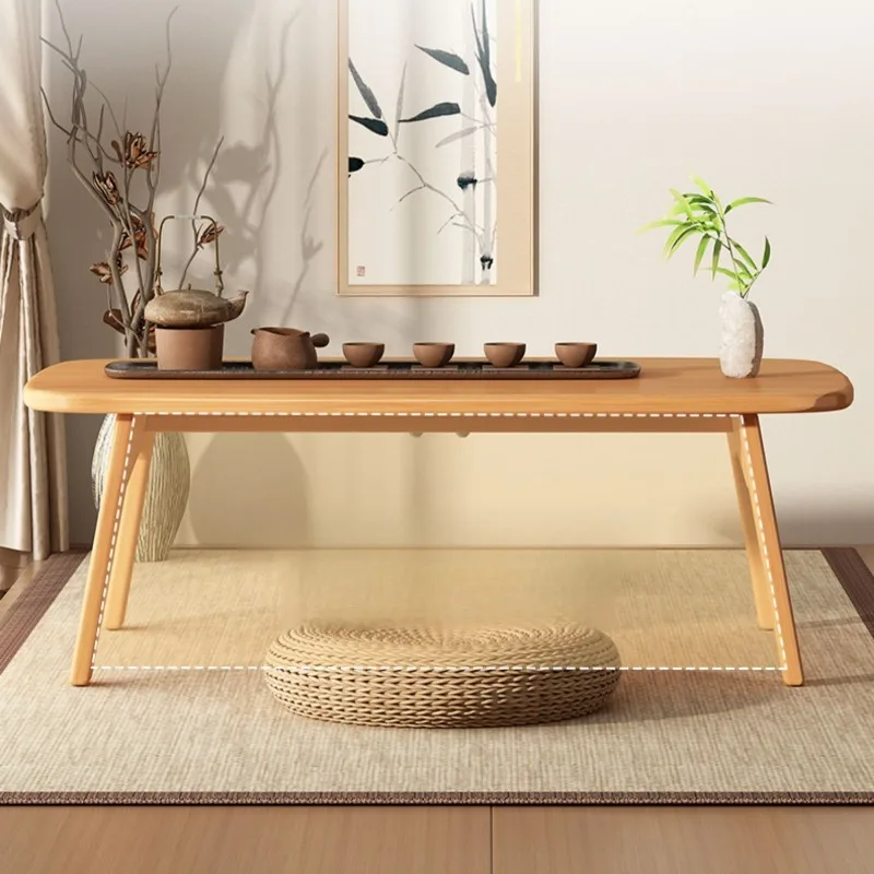 Bay Window Mini Table, Bamboo Foldable Desk, Tatami Coffee Stand, Zen Ground-Level Table, Multi-Function Study Desk