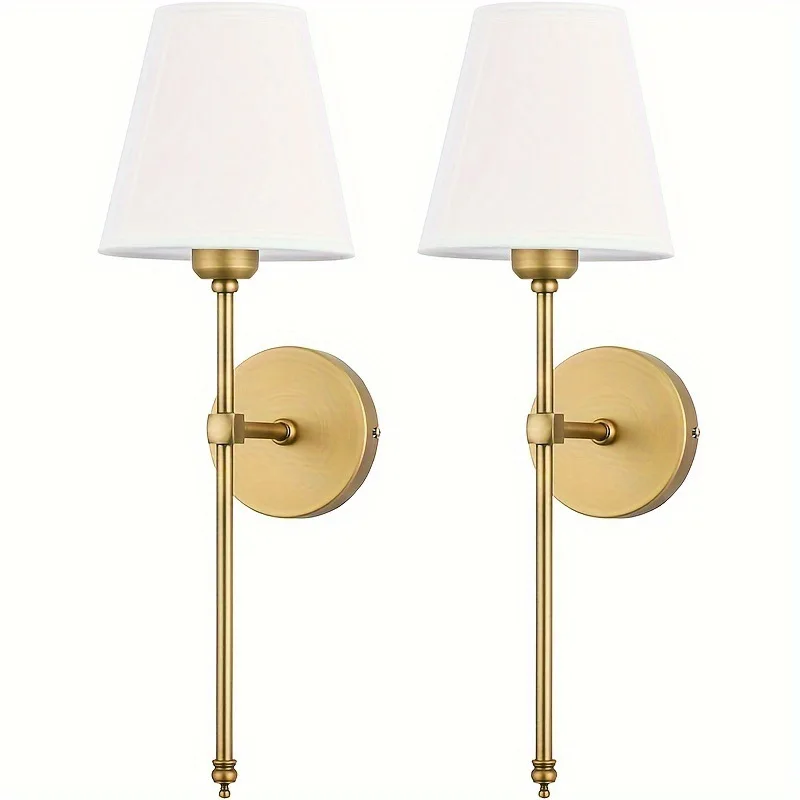 American 2 Packs Wall Lights Battery Operated Wall Sconces Gold Wireless Wall lamp with Remote RGB Colors Modes Rechargeable 6
