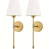 American 2 Packs Wall Lights Battery Operated Wall Sconces Gold Wireless Wall lamp with Remote RGB Colors Modes Rechargeable 6