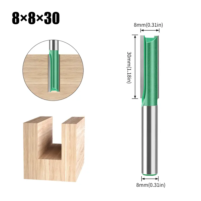 3mm-20mm Diameter 8mm Shank Straight Bit Tungsten Carbide Single Double Flute Router Bit Wood Milling Cutter For Woodwork Tool - Image 19