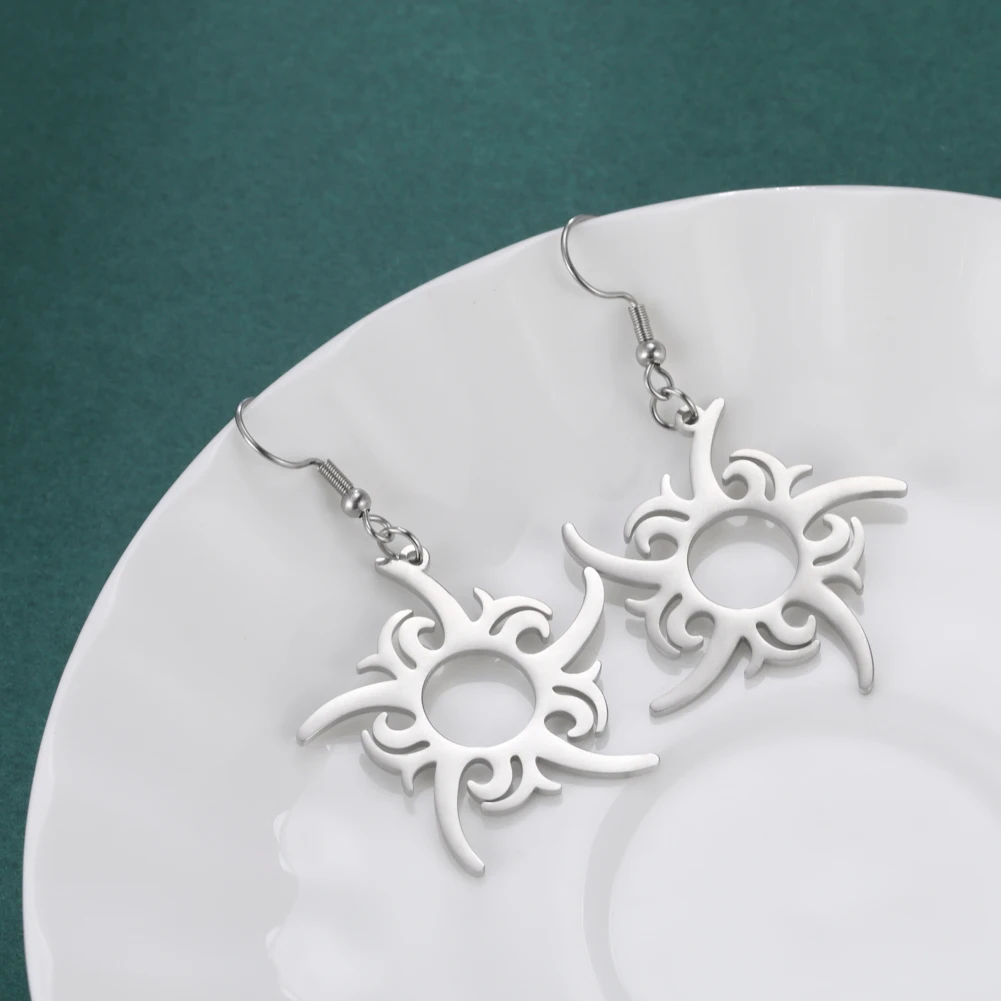 Dawapara zia sun symbol ohrringe für frauen männer new mexico symbol heilung wärme amulett edelstahl schmuck – Detail 12
