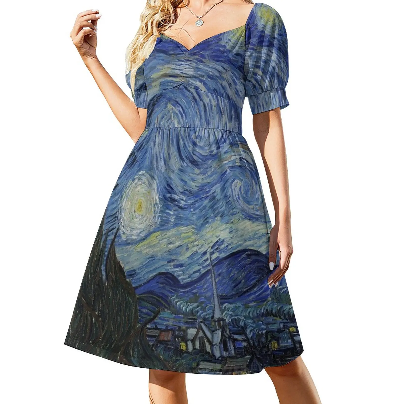 

Starry Night - Van Gogh Dress dresses korean style chic and elegant woman dress dresses summer
