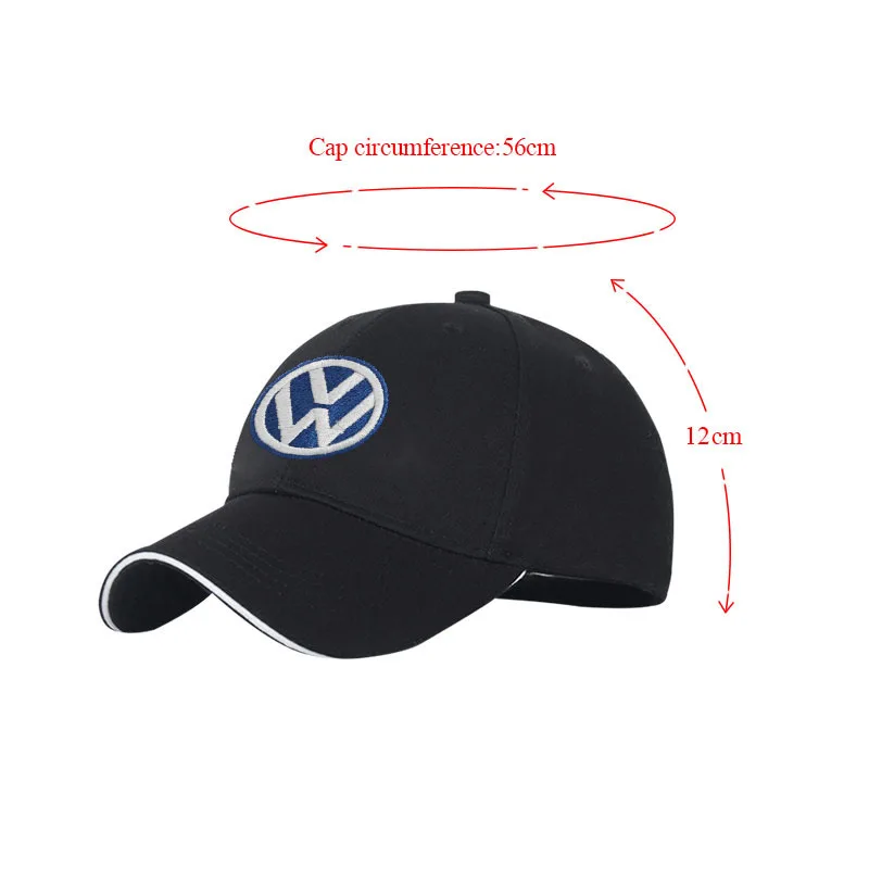 카덕 텅 캡 자동차 엠블럼 모자 야구 모자 조절 가능한 캐주얼 모자 폭스바겐 VW 골프 폴로 티구안 파사트 모토 GP 레이싱용