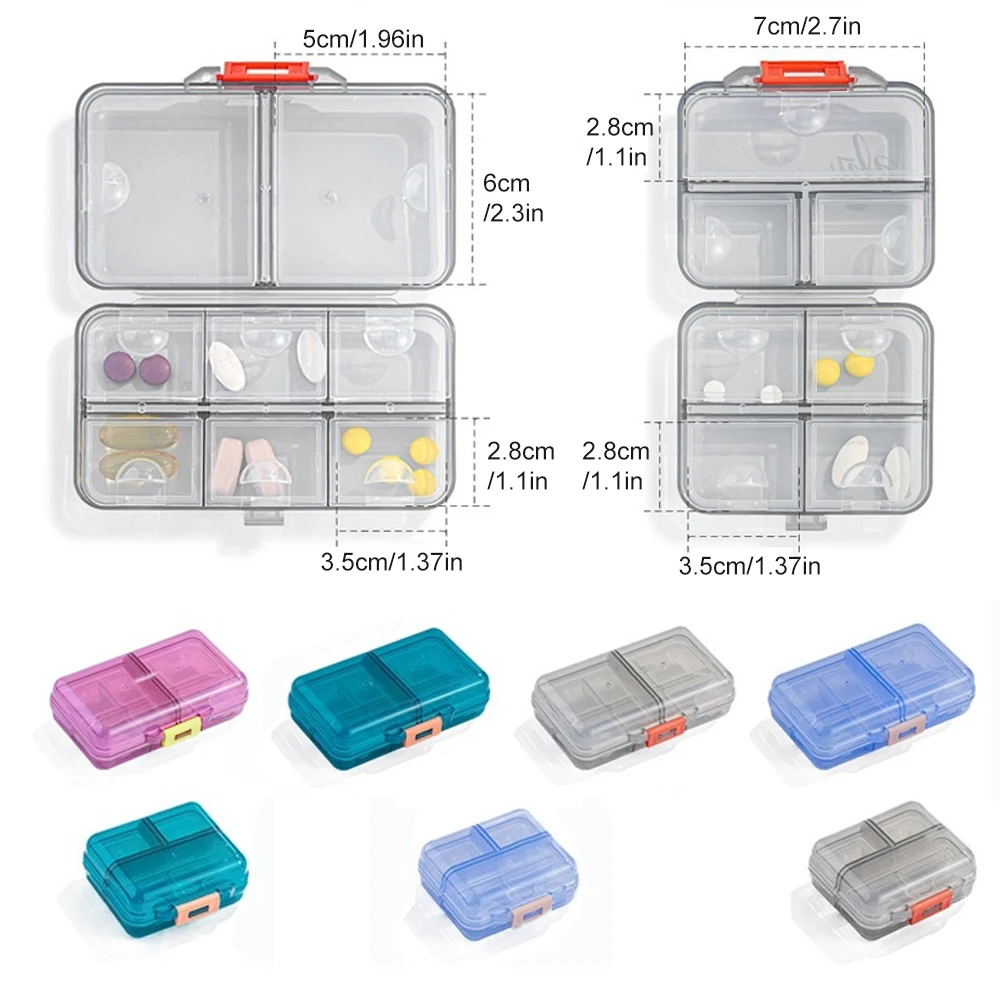 Portable Air-Tight Pill Organizer with Multiple Compartments