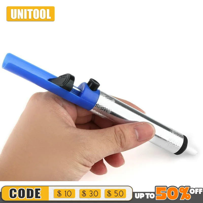 Aluminium Tin Solder Sucker Desoldering Gun Pump Remover Suction Removal Device Tool Rated Soldering Iron Pen 1 pcs aluminium solder sucker desoldering pump tool pen blue removal device vacuum soldering iron desolder for powerful function