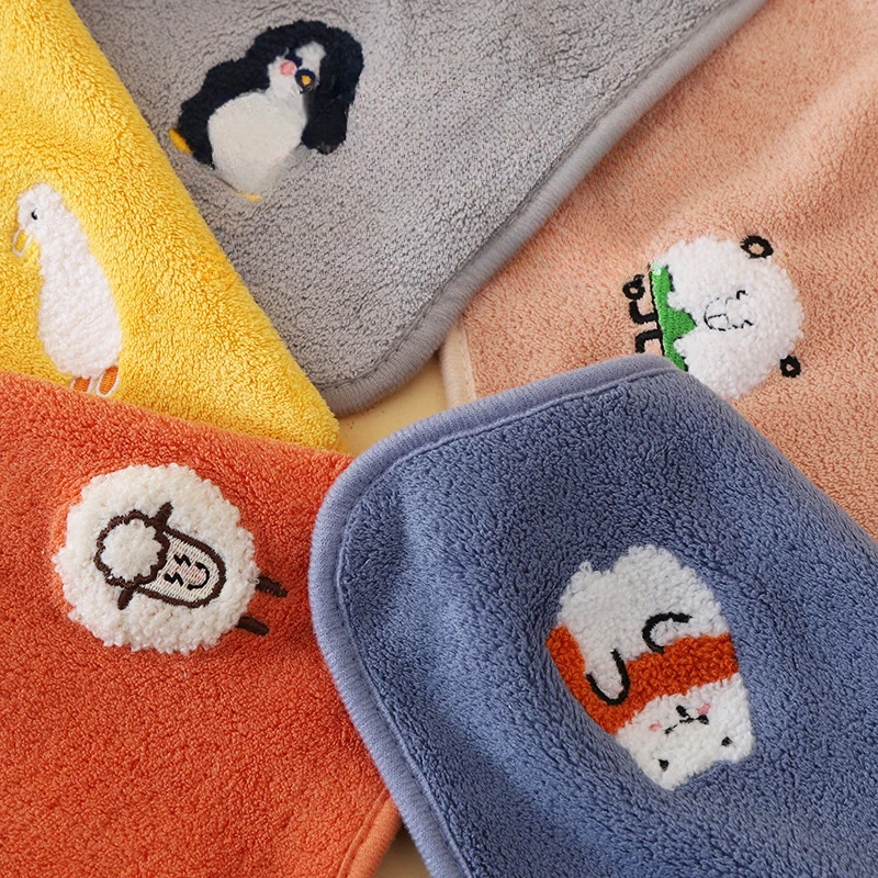 Cotton Baby Bath Towel Cute Coral Velvet Absorbent Face Hand Towel Kids Wipe Washcloth Newborn Infant Kids Shower 25*50cm