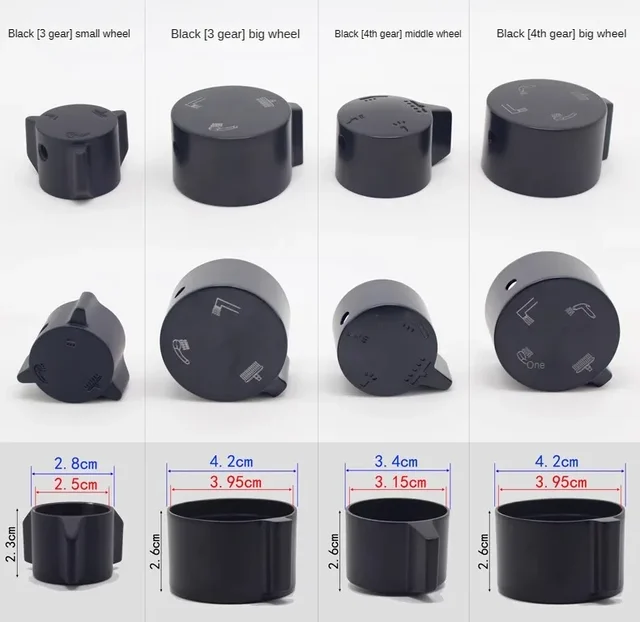 มือจับสีดำเครื่องจ่ายน้ำอุปกรณ์เสริมล้อมือที่สามที่จับเกียร์สี่สวิตช์แปลงสีดำฝักบัวอาบน้ำ 2