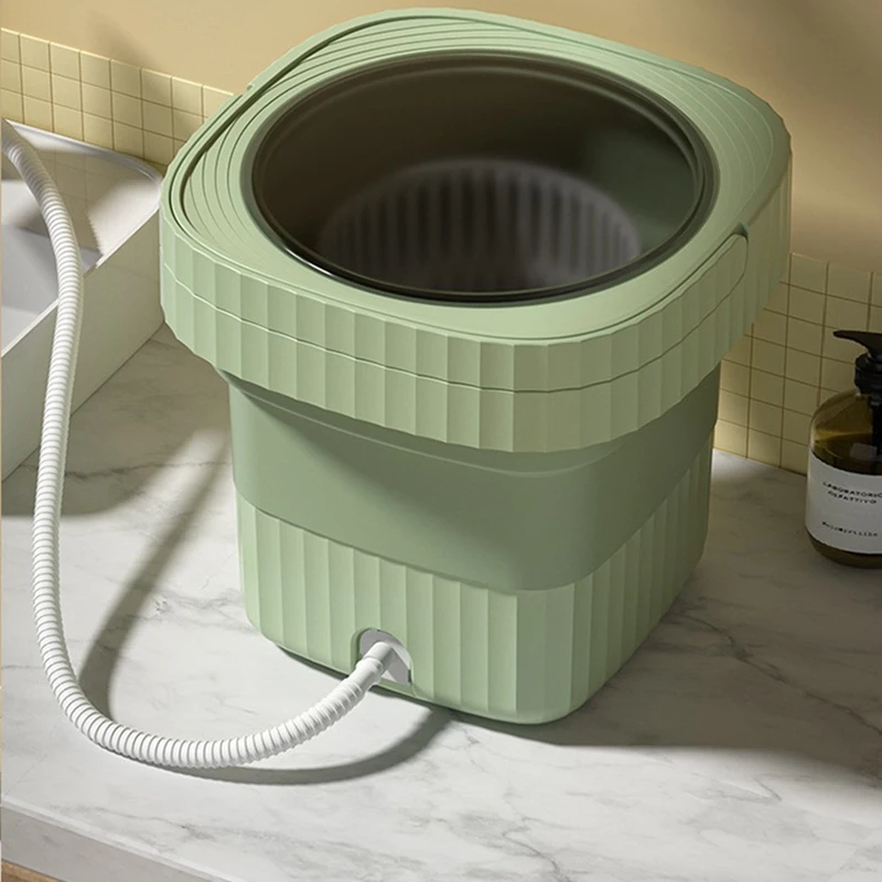 ABYN-Folding Washing Machine Portable Small Washing Machine Mini Underwear Cleaning US Plug