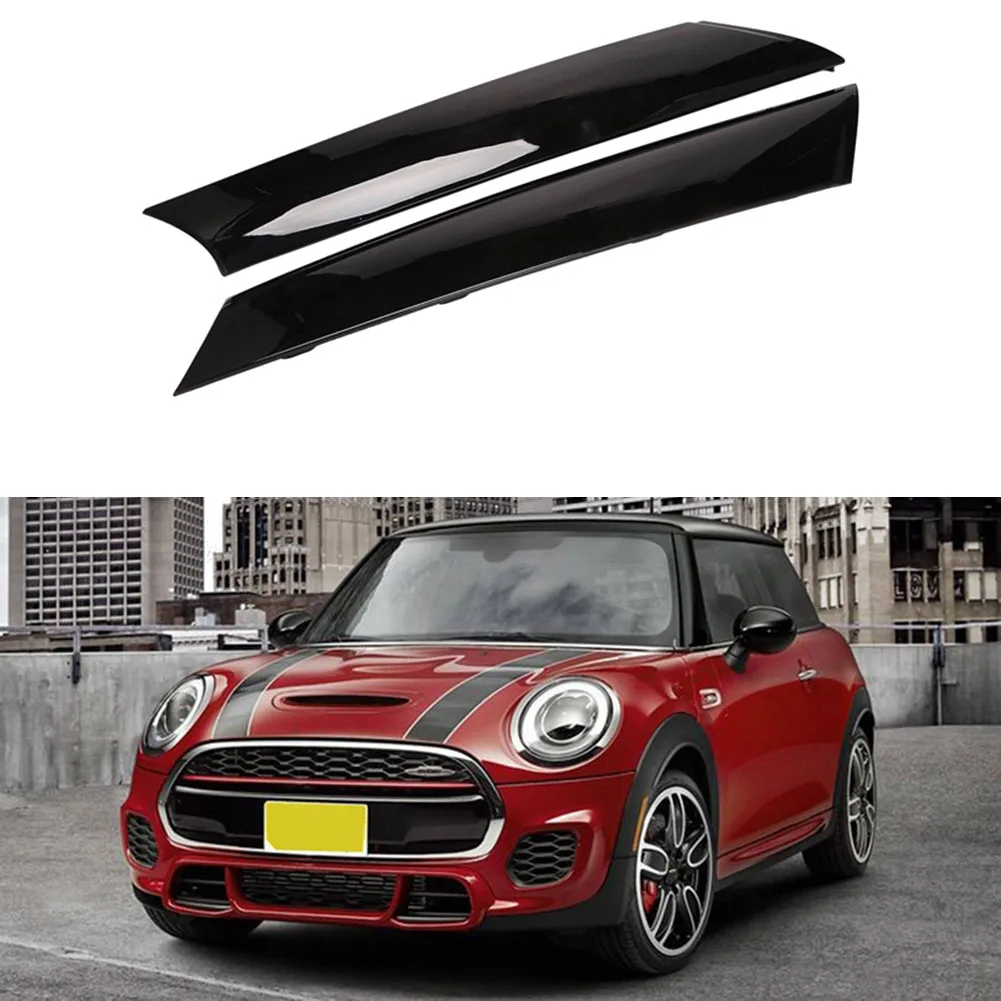 For- R57 R55 R56 07-15 Front Windshield Post Trim Bright Black Exterior Molding A Pillar Trim