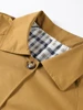 Elegant Plaid Lapel Long Windbreaker Women Fashion Single Breasted Full Sleeve Solid Coat 2025 Spring Lady High Street Outwear 6