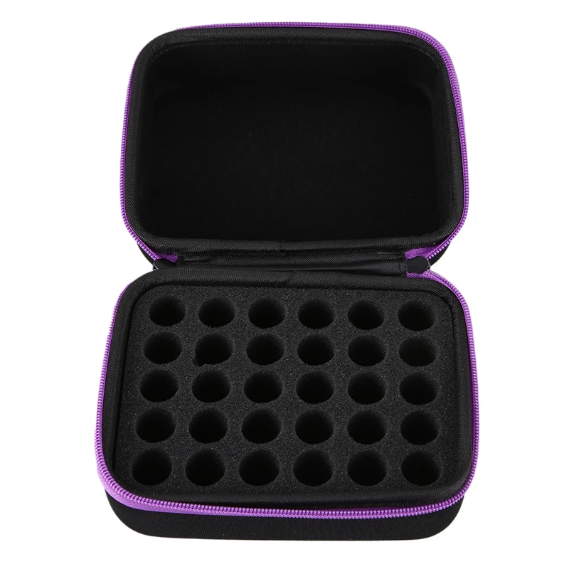 ABWR-6Colors Essential Oil Case 30 Bottles 10Ml Perfume Oil Essential Box Travel Portable Carrying Holder Nail Polish Storag