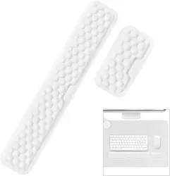 Ergonomic Memory Foam Keyboard and Mouse Wrist Rest Pads (Leather Large set)