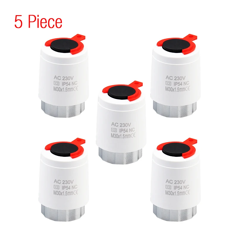 Attuatori Riscaldamento A Pavimento 230V NC - 8 Pezzi M30x1,5mm, Per Distributori Circuito